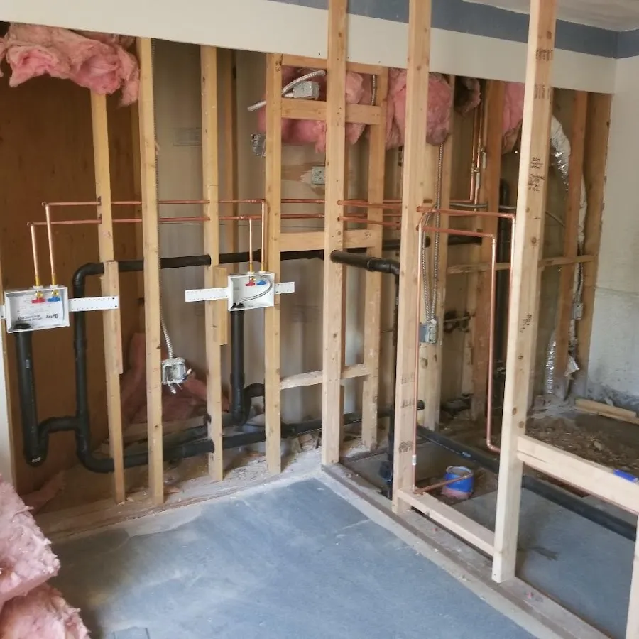 Copper pipe rough-in and plumbing installation in Gary